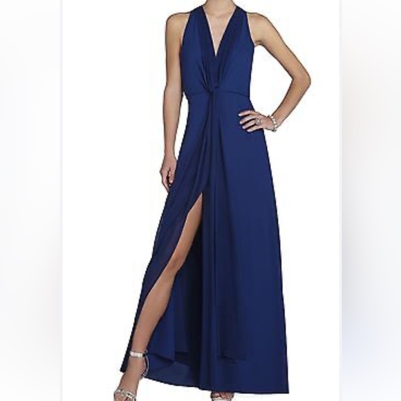 BCBG Maxazria navy halter evening dress - Picture 4 of 5